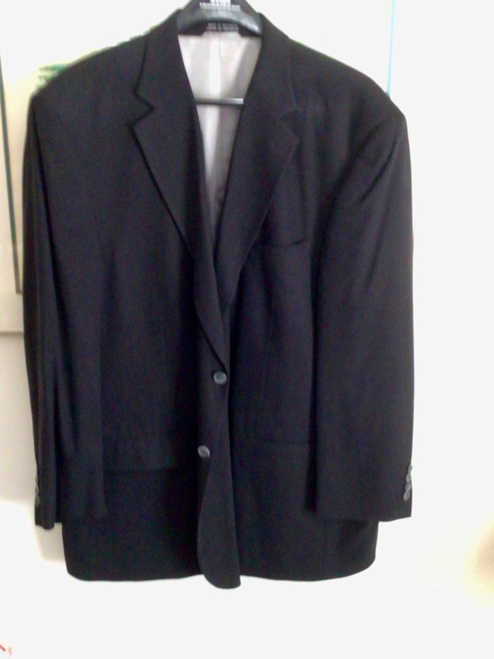 bill blass Men's Silk Black Two-Button Blazer